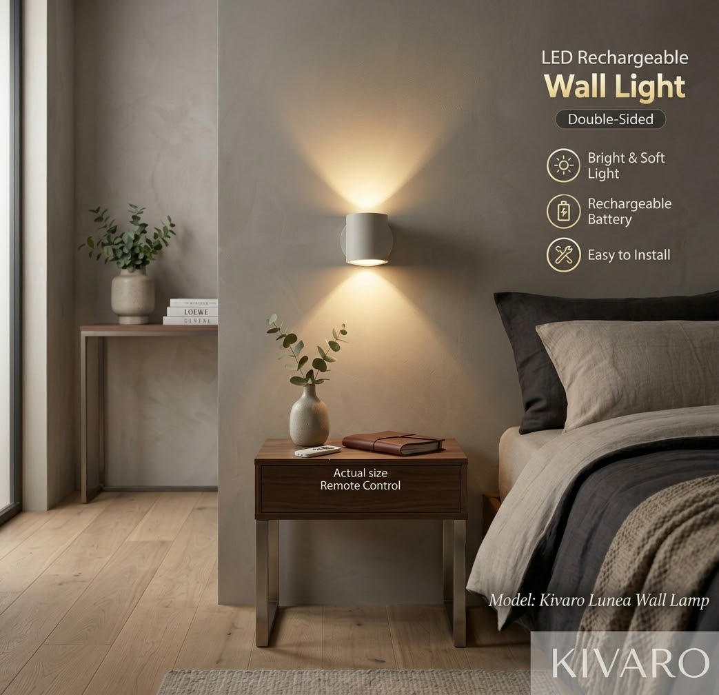 Kivaro Lunea LED Rechargeable Wall Lamp