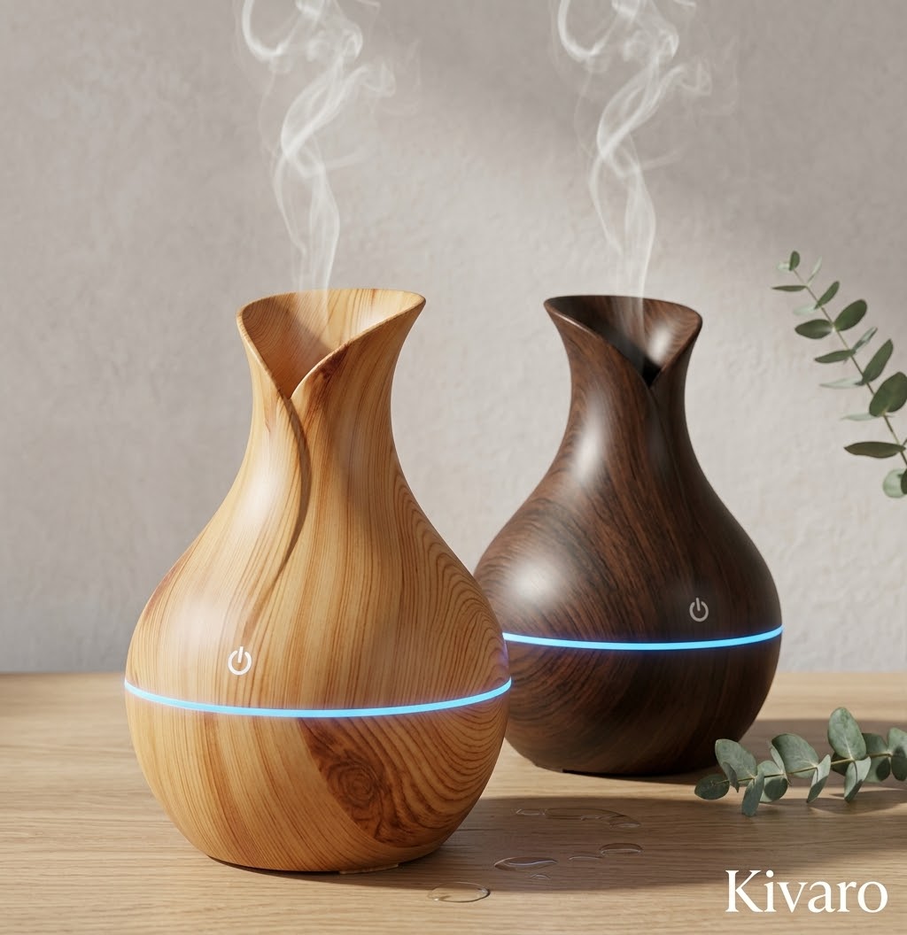 Kivaro Serenity Mist – Wooden-Style Vintage Vase Humidifier