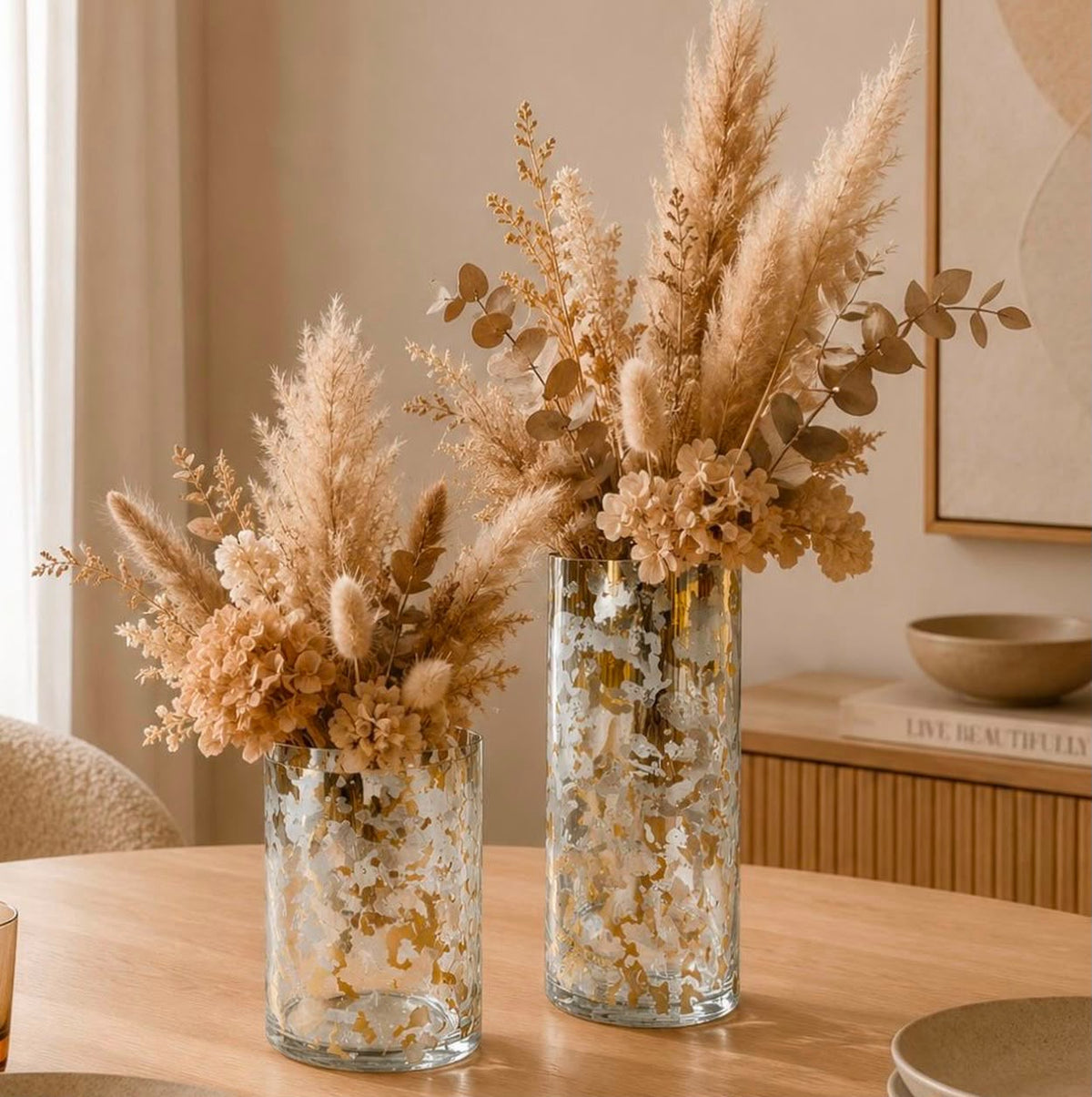 KIVARO Gilded Horizon Glass Vase