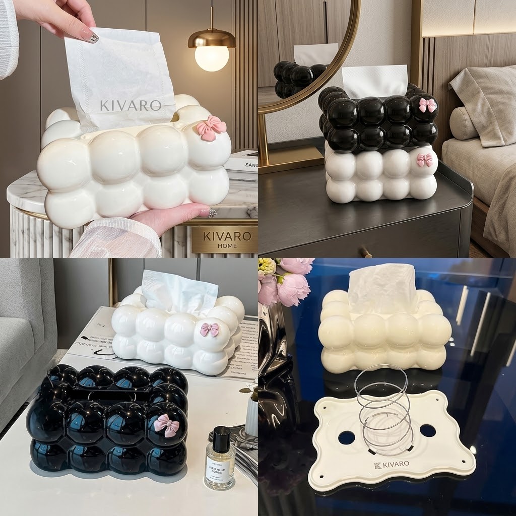 Kivaro Bubble Bow Tissue Box