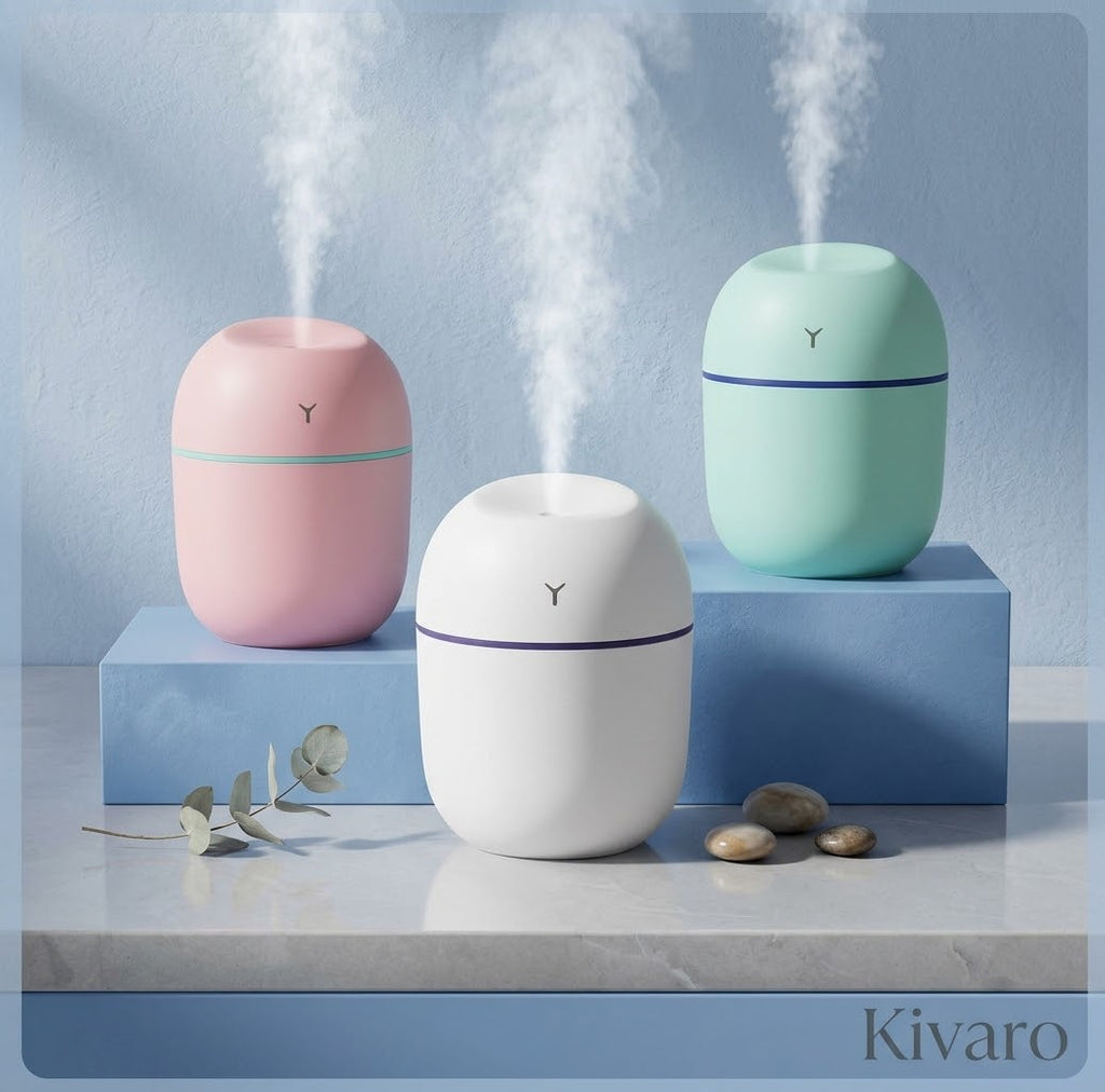 Kivaro CloudMist Portable Air Humidifier – Compact Mini Cool Mist Maker for Bedroom, Office & Desk