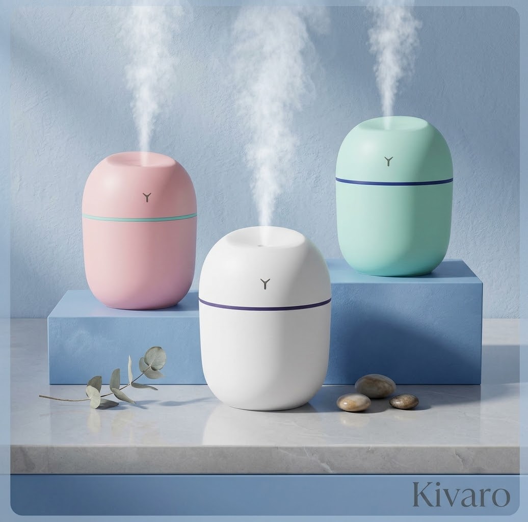 Kivaro CloudMist Portable Air Humidifier – Compact Mini Cool Mist Maker for Bedroom, Office & Desk