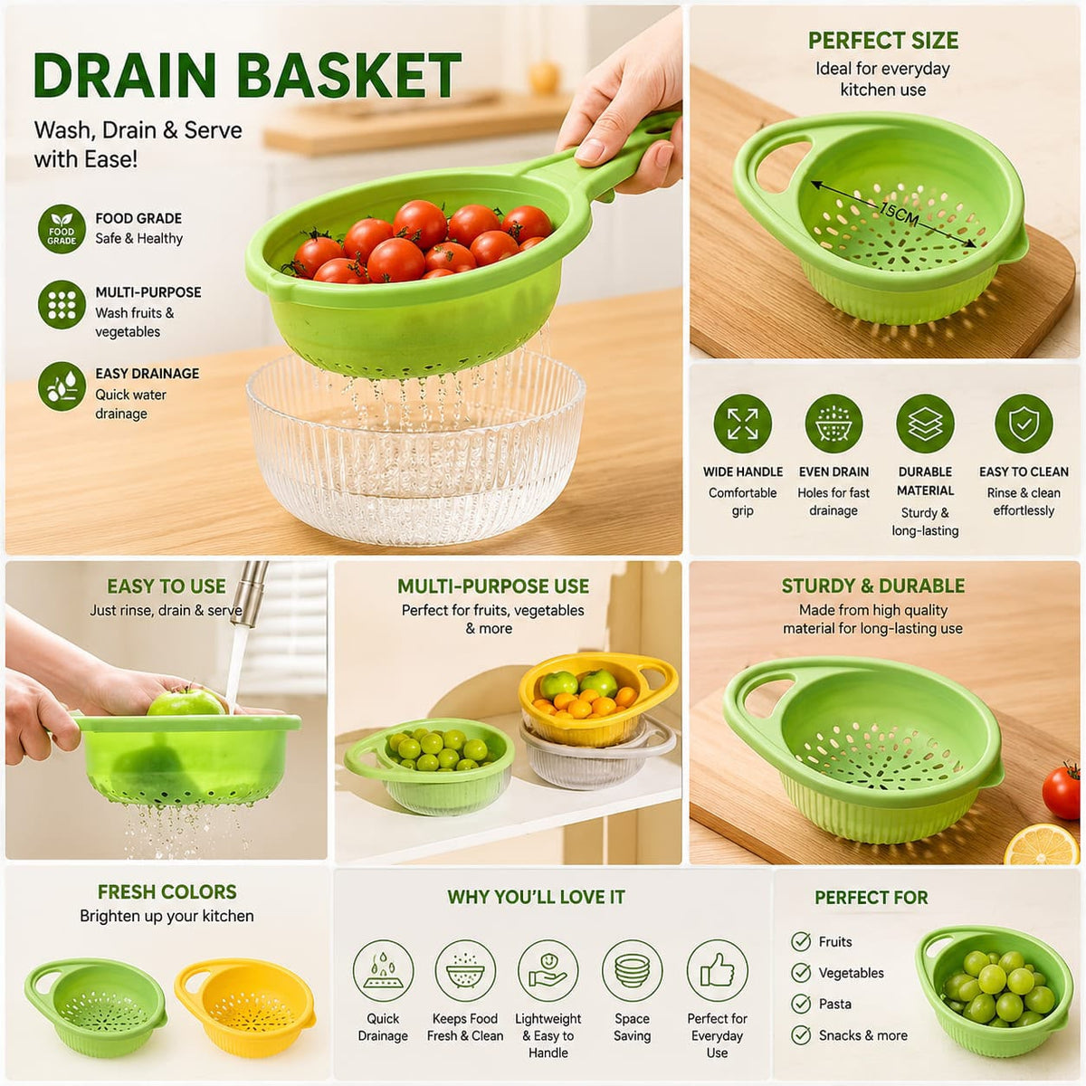 Drain and Storage Basket